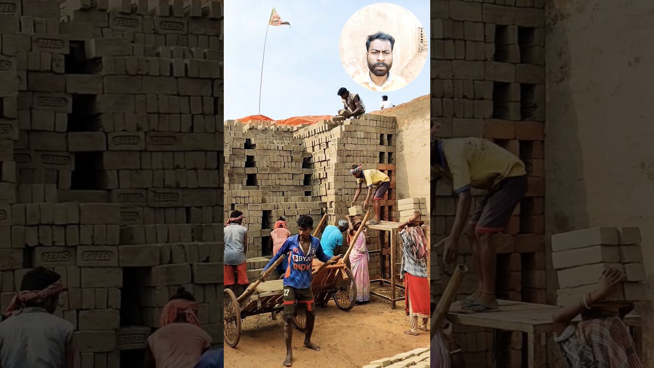 Dry brick firing method #brickfield #shortsvideo
