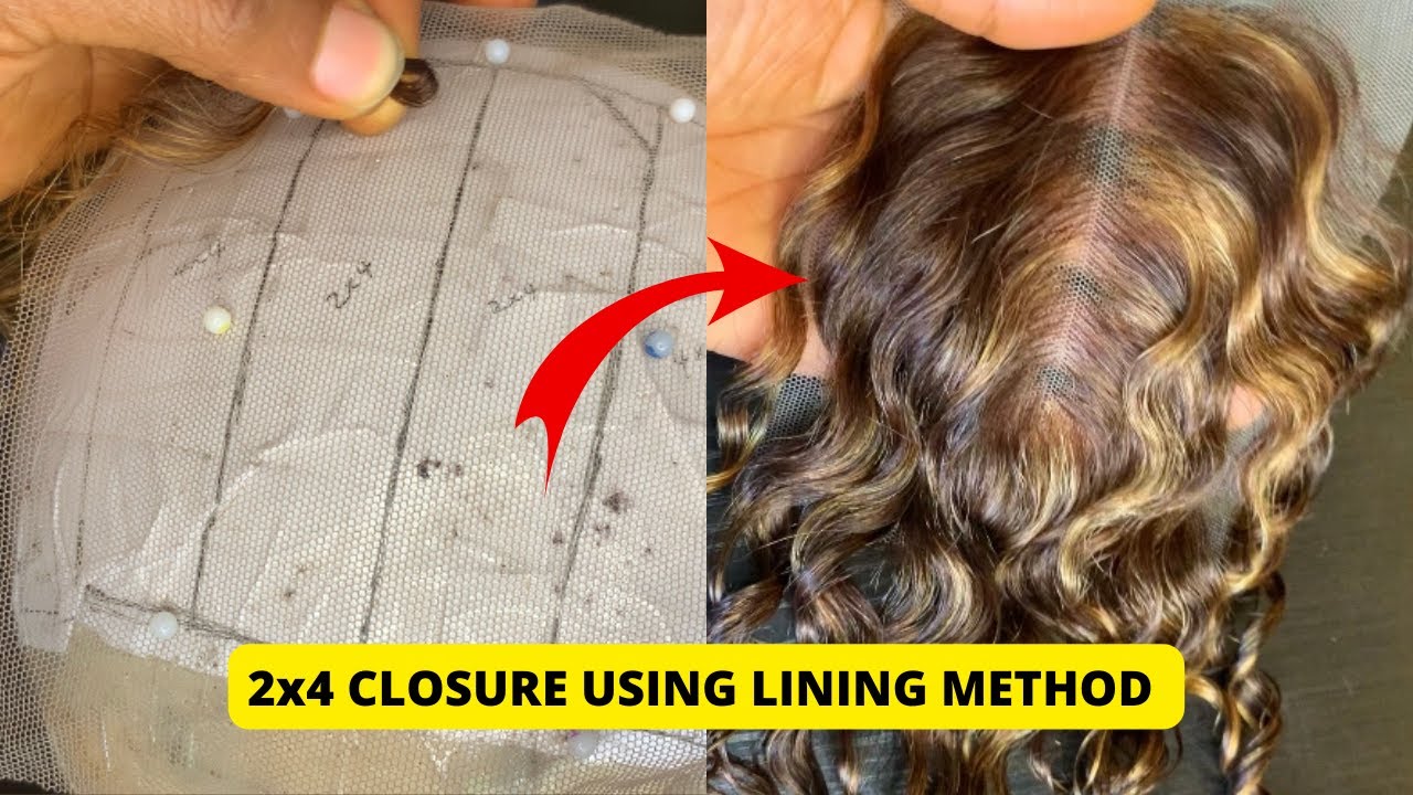 HOW TO MAKE A LACE CLOSURE | 2 by 4 Closure Using Lining Slant method