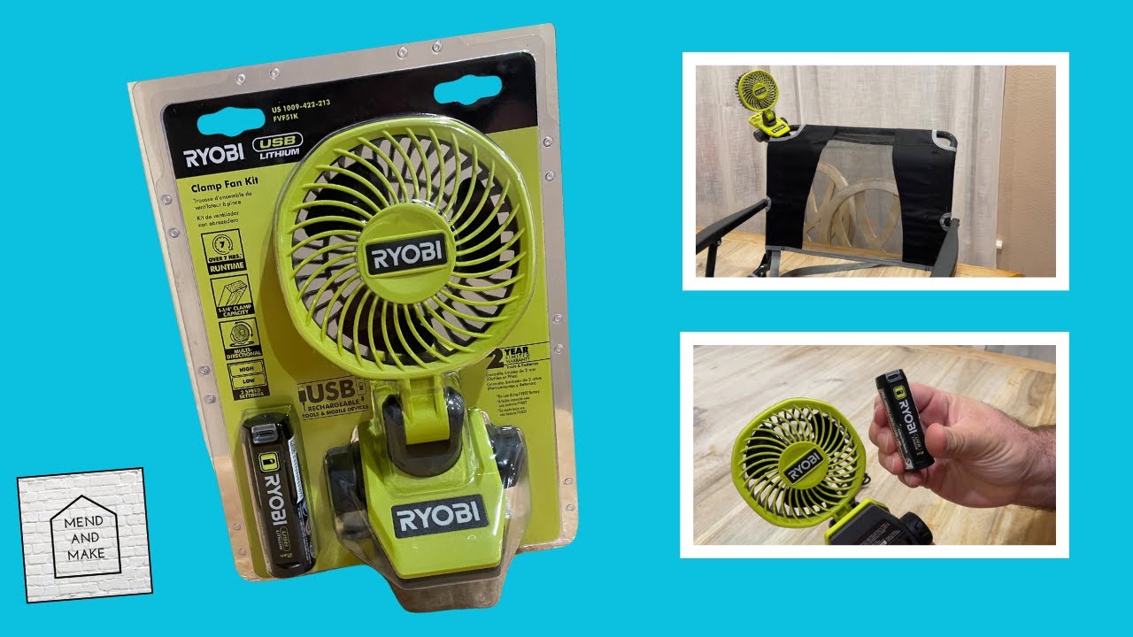 Ryobi USB Lithium Clamp Fan Kit