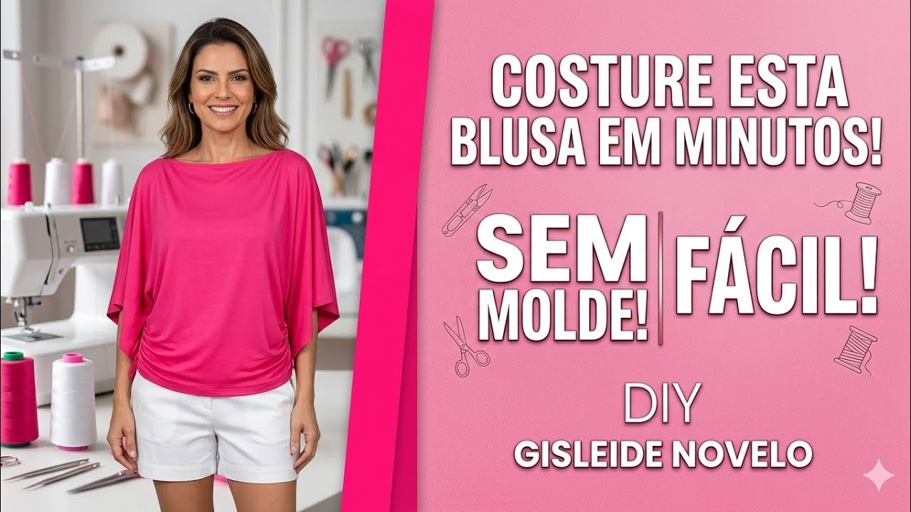 ✅️DIY Como fazer BLUSA FÁCIL SEM MOLDE _Costura fácil passo a passo para iniciantes Gisleide Novelo
