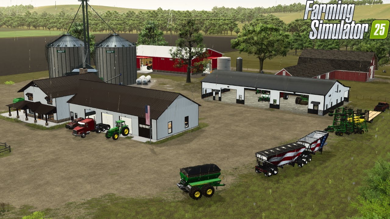 🔴LIVE: BRAND NEW TRUCK BOUGHT ON FARM PLUS MORE OF THE FARM BUILD!! | FS25 Iowa Plains Episode 23