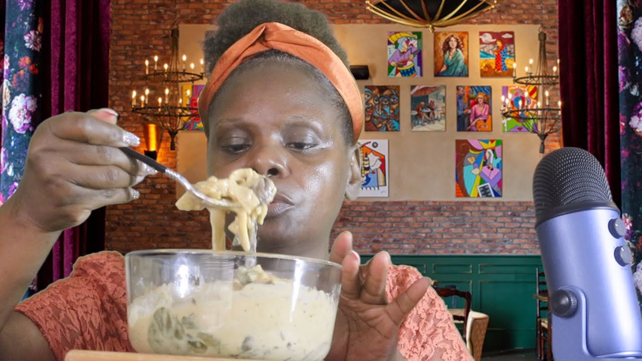 Fettuccine Pasta ASMR Eating Sounds Stop Play With Me