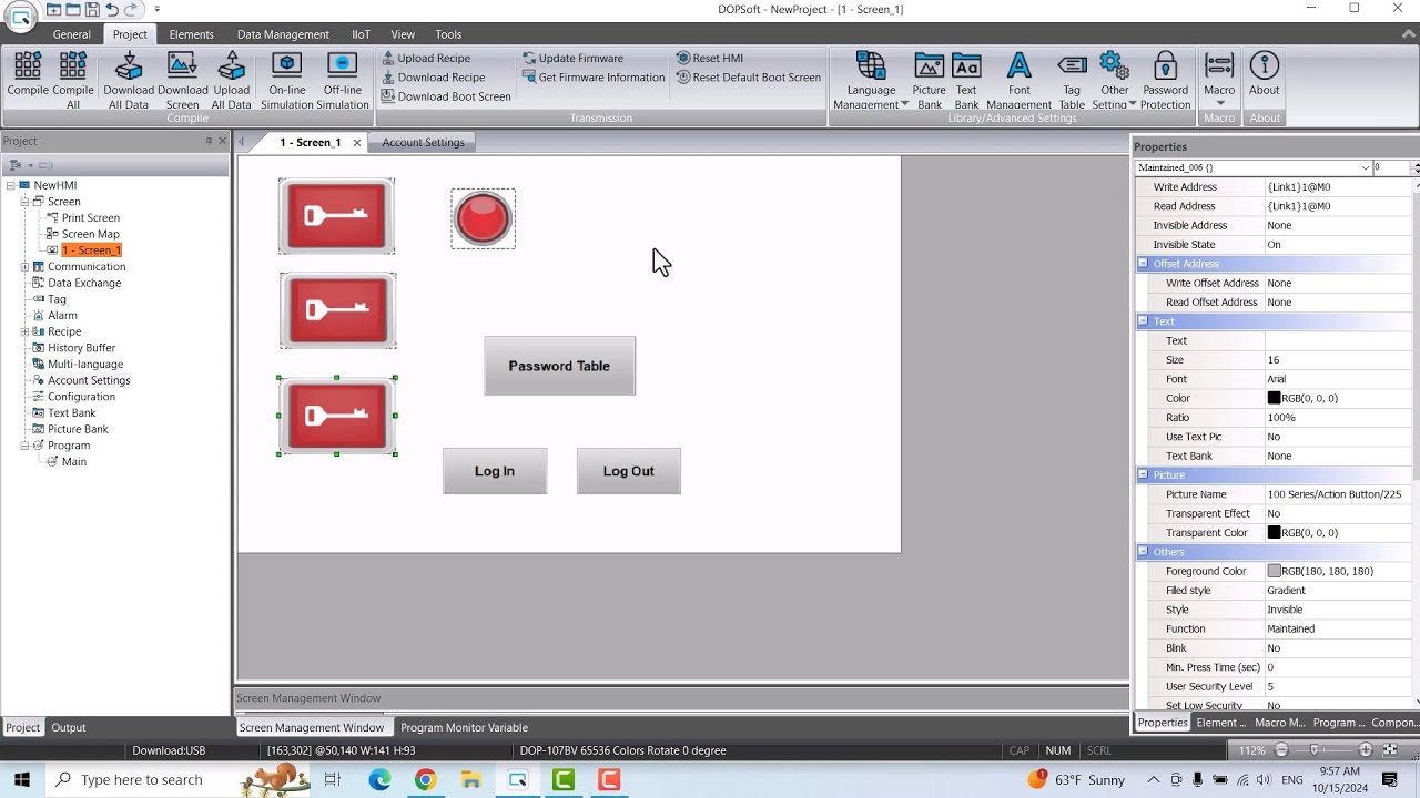 Delta HMI Security Level Settings #hmi