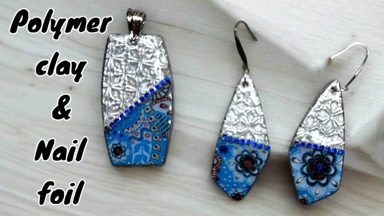 How to work with Polymer clay and nail foil together tutorial