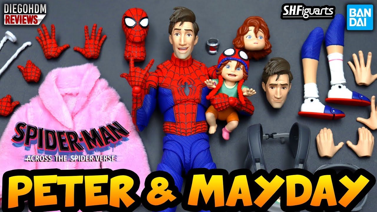 SPIDER-MAN Peter B Parker & MayDay Parker SH Figuarts Across The Spiderverse Unboxing e Review