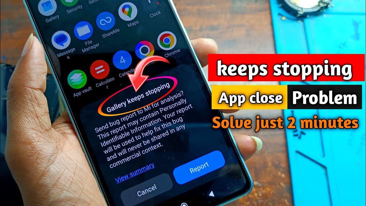 Keeps stopping close app problem android || How to fix gallery keeps stopping error in android