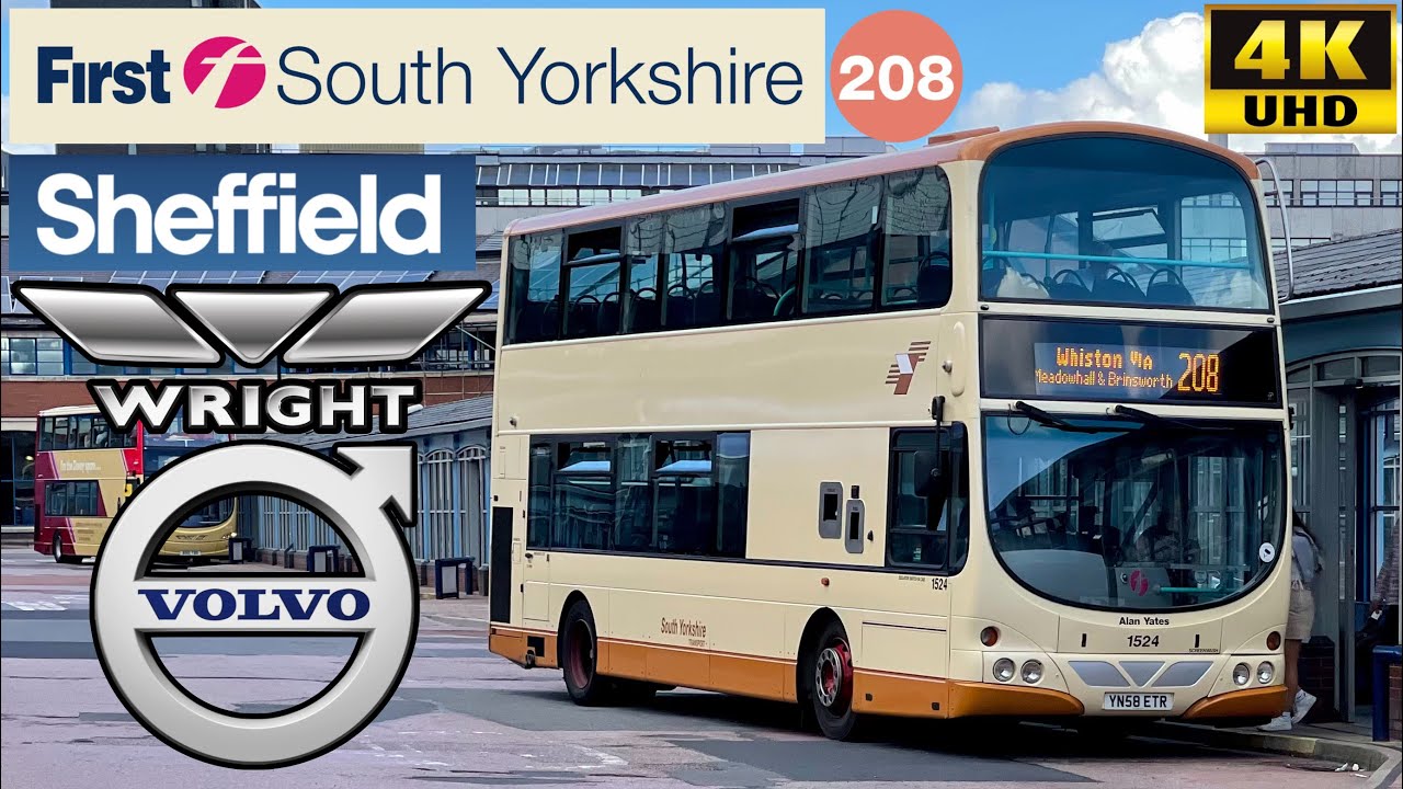 [First South Yorkshire: 208 Sheffield to Whiston via Meadowhall] Wright Eclipse Gemini Volvo B9TL