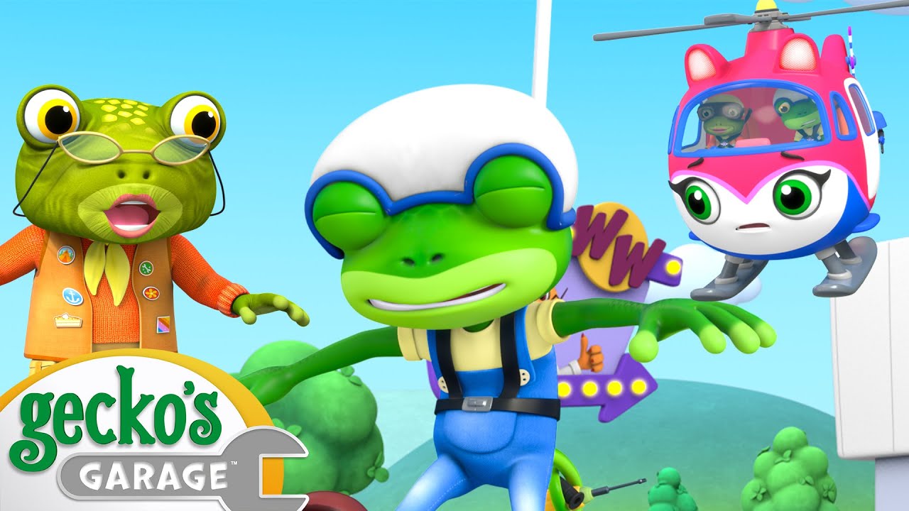 Gecko's Helicopter Rescue | Gecko the Mechanic | Vehicle Repair Cartoons | Buses, Trucks and Cars