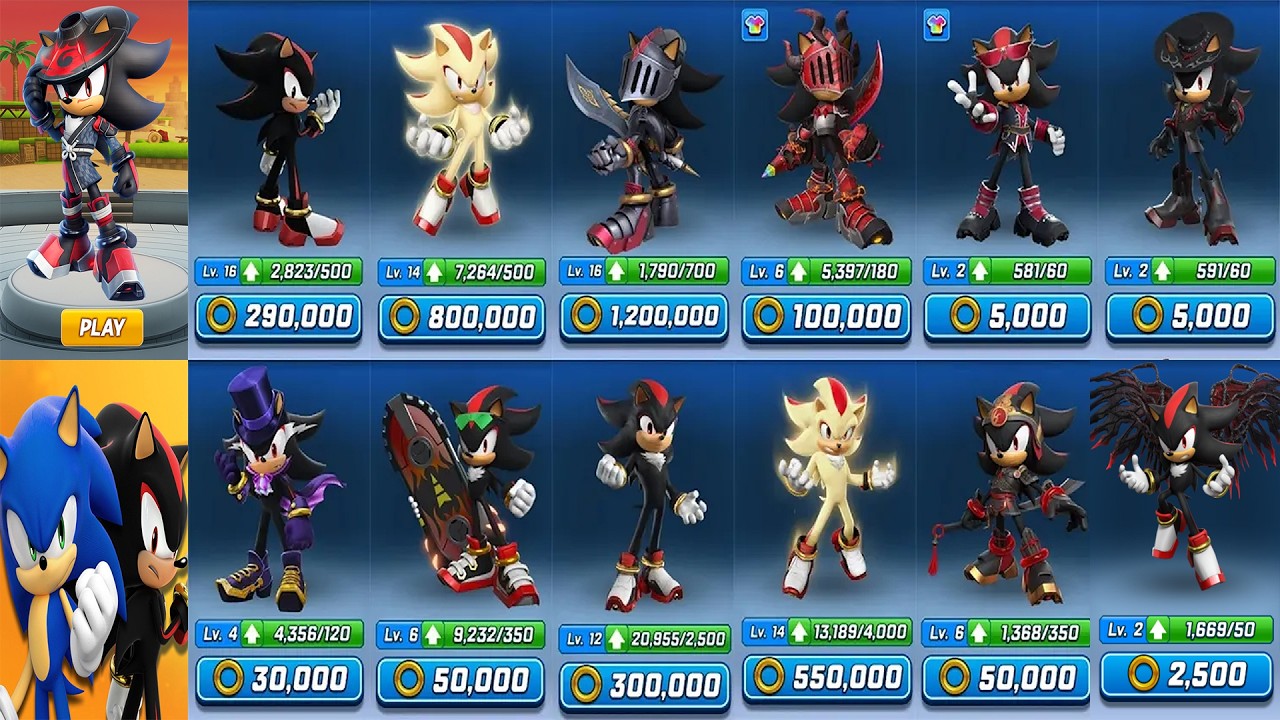 Sonic Forces Speed Battle: Demon Hunter Shadow New Runner Coming Soon - All 12 Shadow Characters
