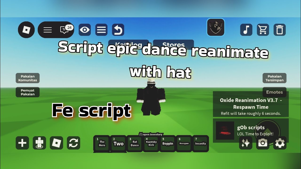 Script epic dance reanimate whit hat fe 🕺🕺