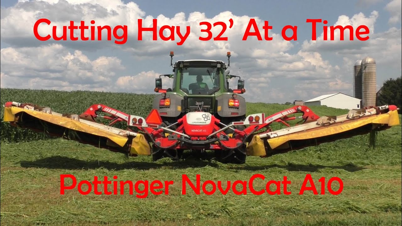 POTTINGER NOVA CAT A10 Mowing 32 Feet At a Time In AMISH LAND Lancaster County, Pennsylvania