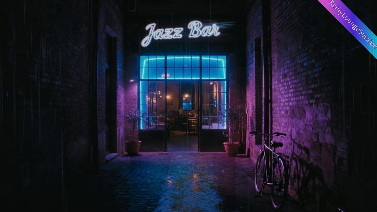 Dark Blues Rock on a Rainy Night | Smooth Jazz Bar Ambience