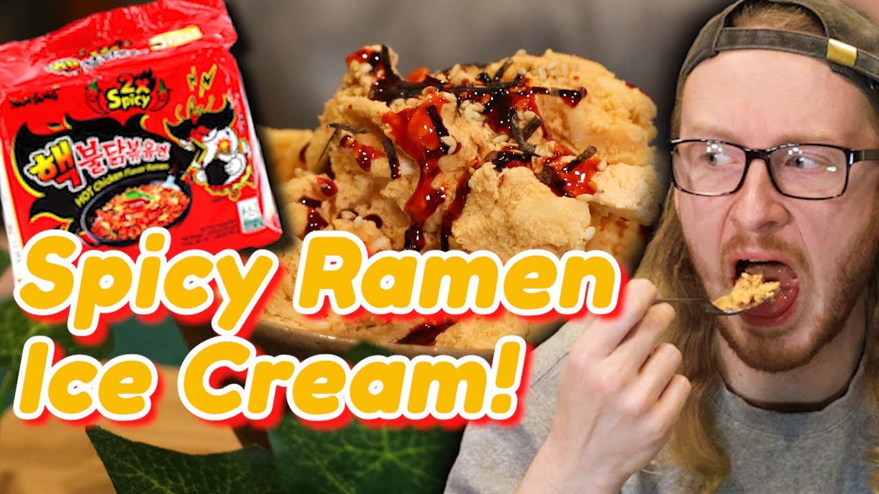 Spicy Ramen Ice Cream [HOME MADE] 2X Spicy Samyang Buldak! | Churn & Burn #1