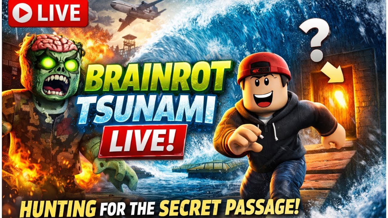 🔴 LIVE 🔍 Hunting for the secret passage in Brainrot Tsunami!