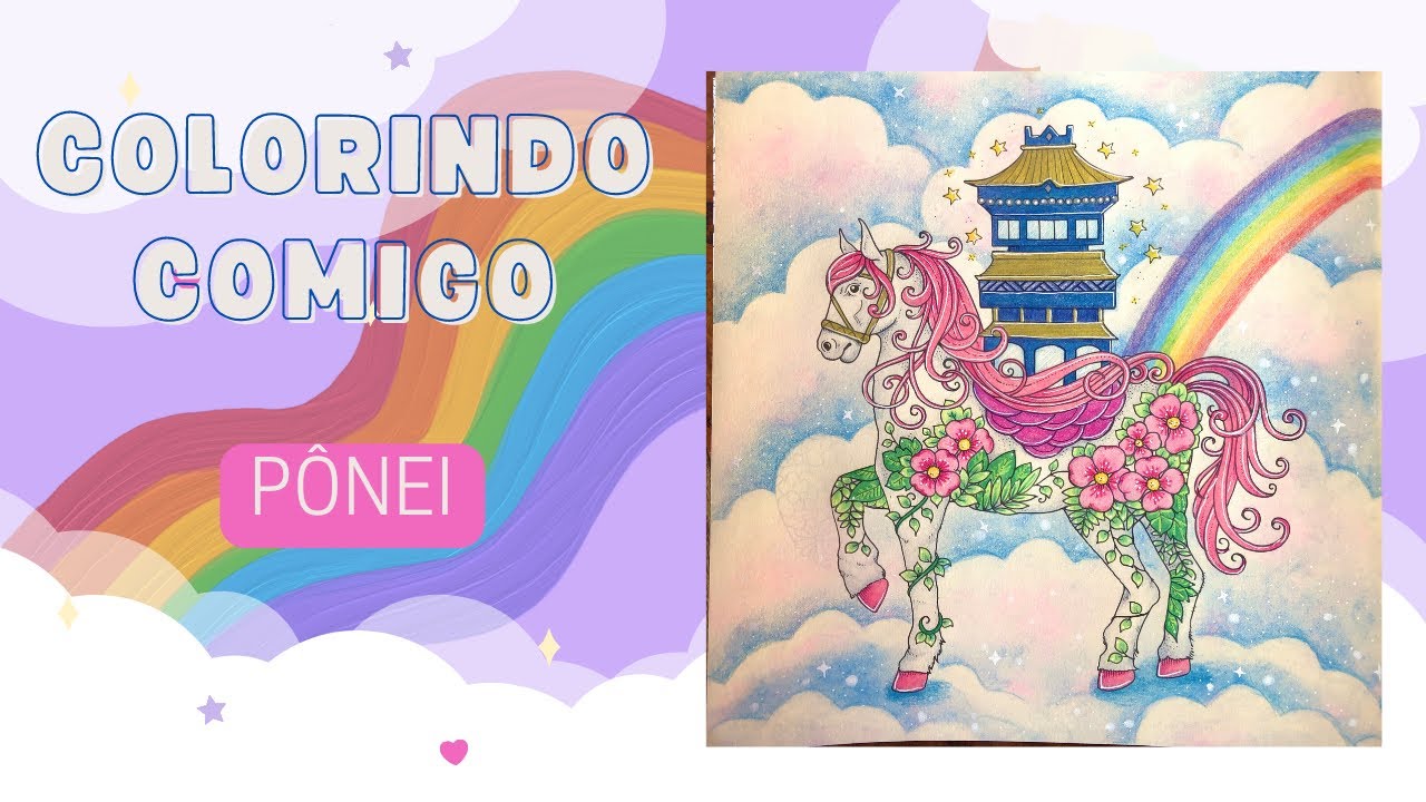 Colorindo o pônei do livro Mundo das Maravilhas - Johanna Basford