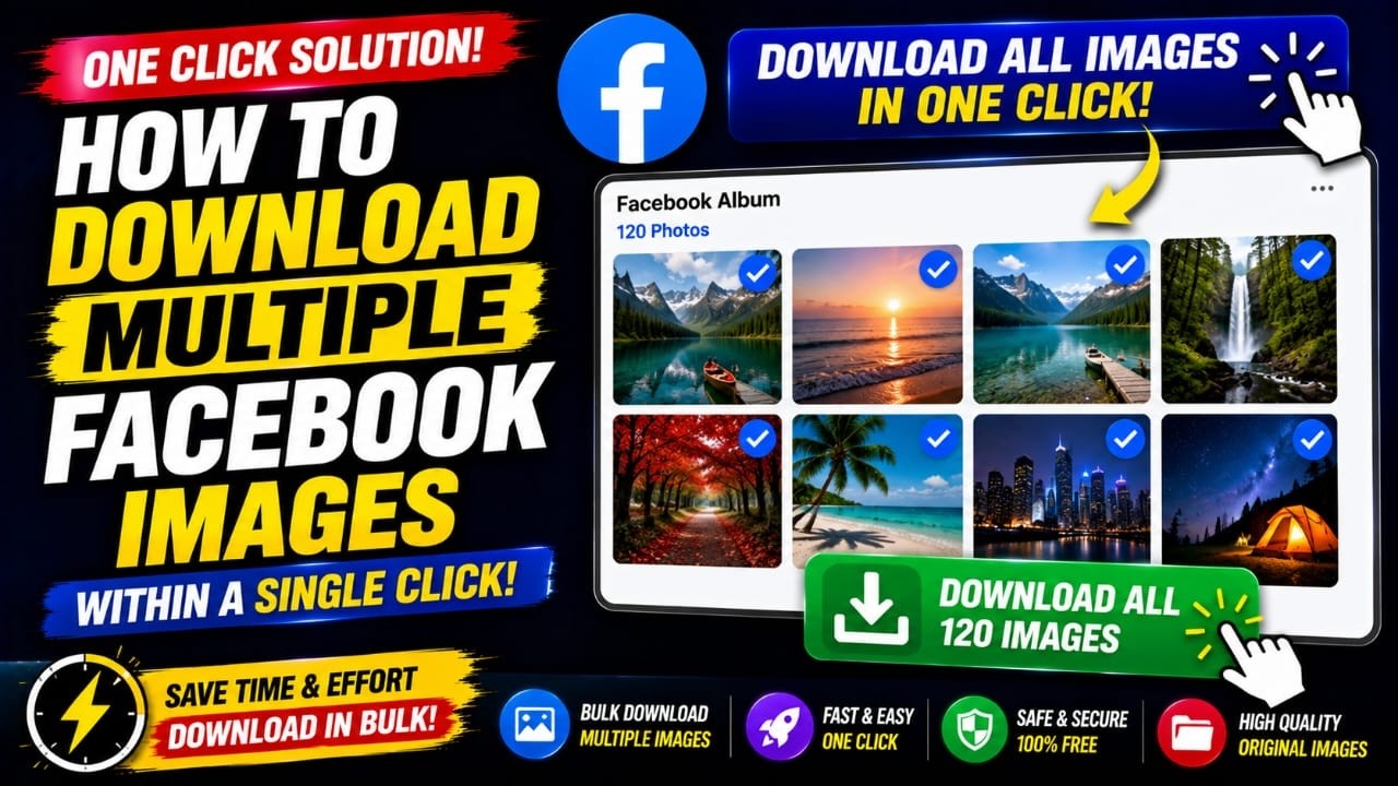 Как скачать несколько фотографий с Facebook одним кликом?