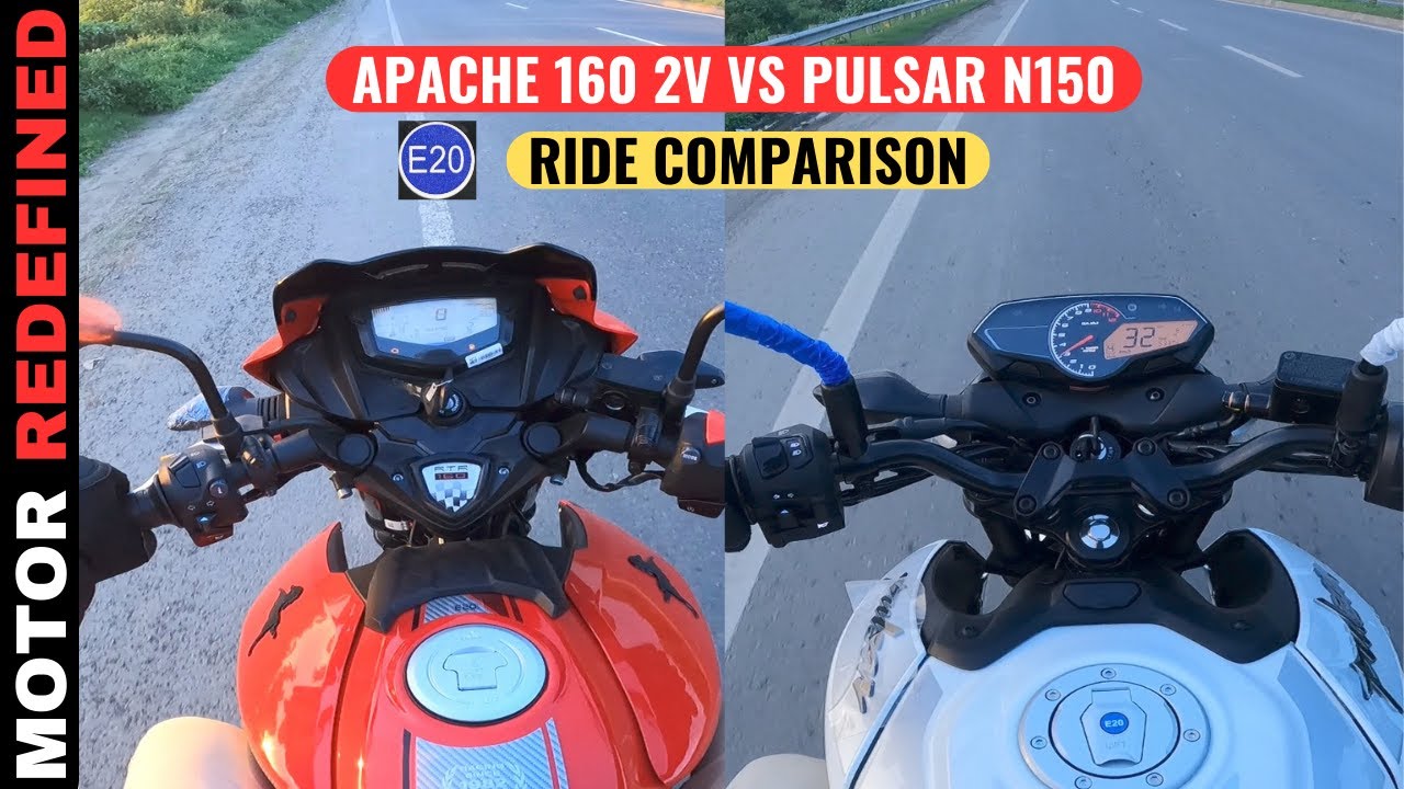 Finally New Bajaj Pulsar N150 2023 Model vs TVS Apache 160 2V E20 Ride Comparison.