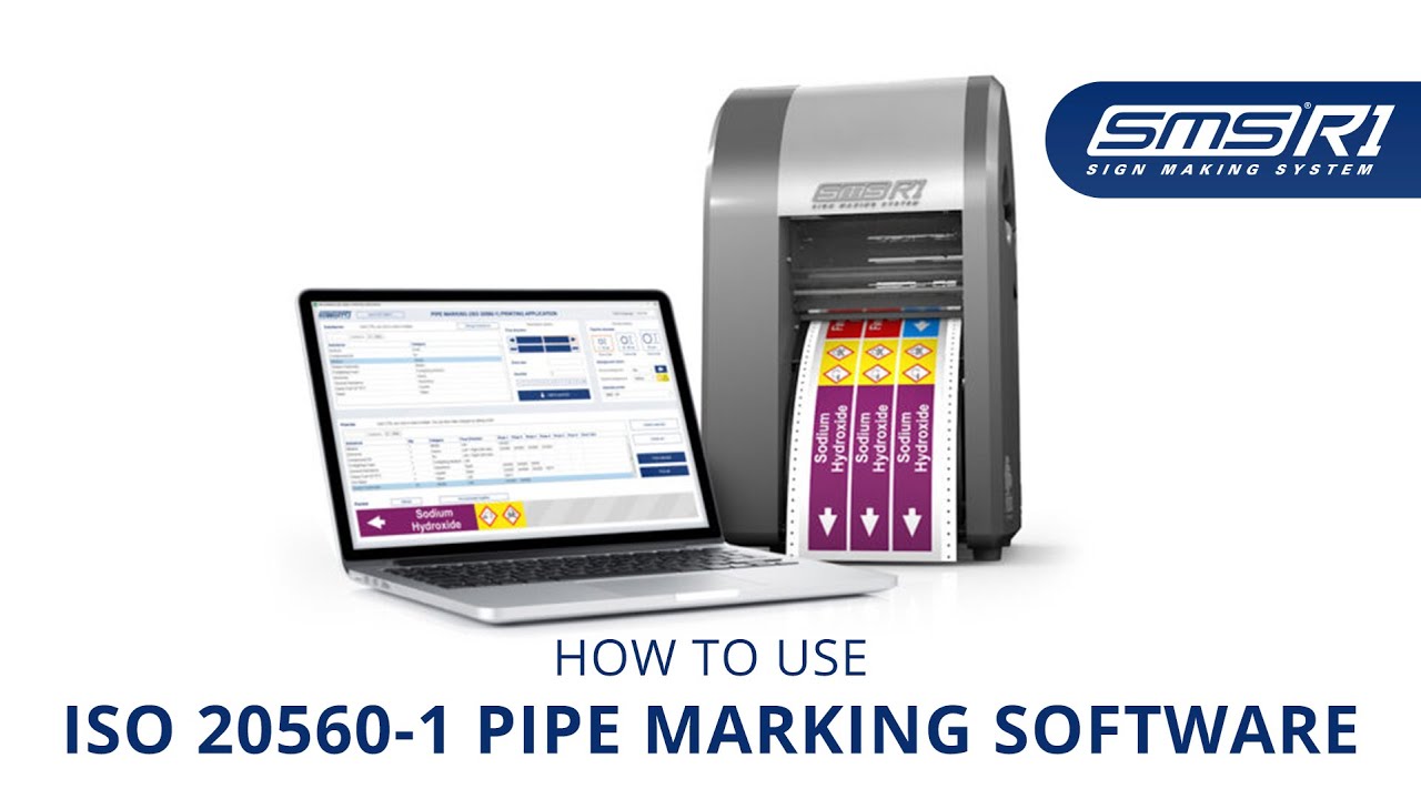 SMS-R1 | ISO 20560-1 Pipe Marking printing application