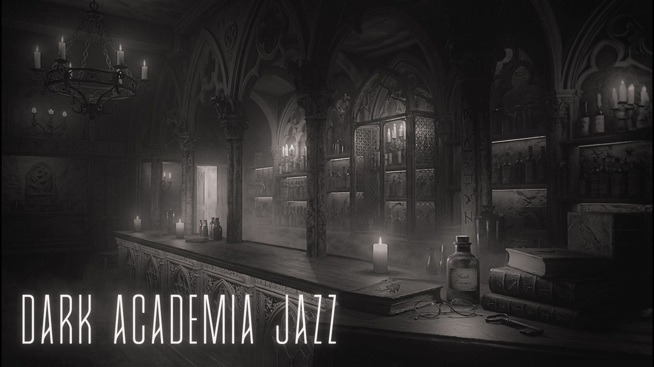Slow Dark Academia Jazz &bull; Noir Night Ambience in a Gothic Bar | No Loop Playlist
