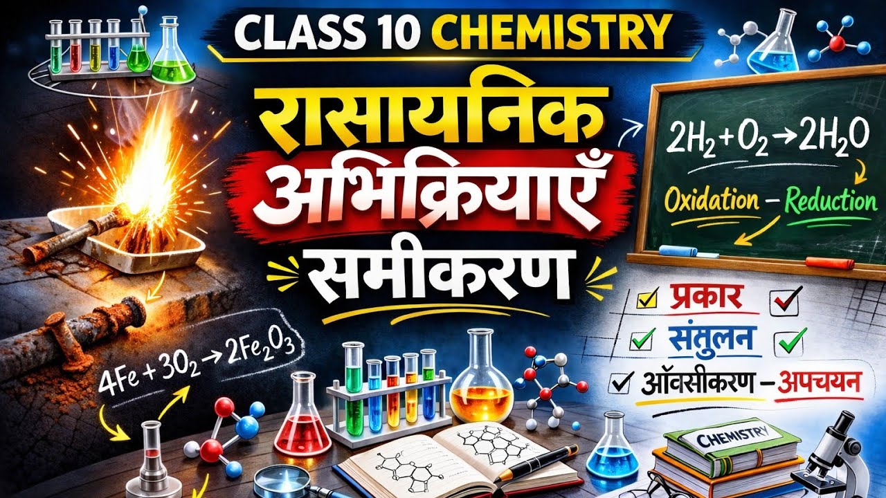 Class 10 Chemistry Chapter 1 | रासायनिक अभिक्रियाएँ एवं समीकरण | Board Exam 2027 तैयारी