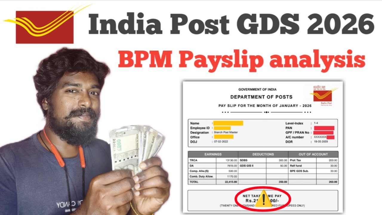 India Post GDS 2026 || BPM Payslip || Analysis || Telugu