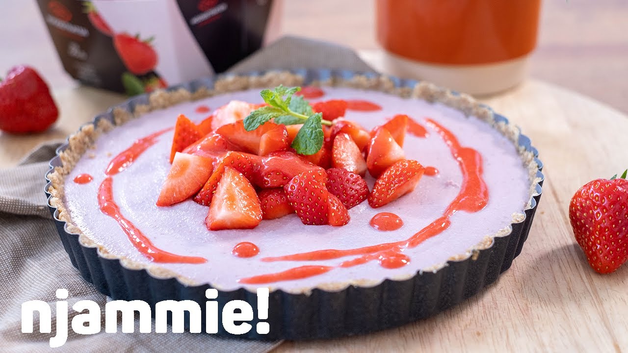 vegan no bake aardbeientaart Recept - njammie!
