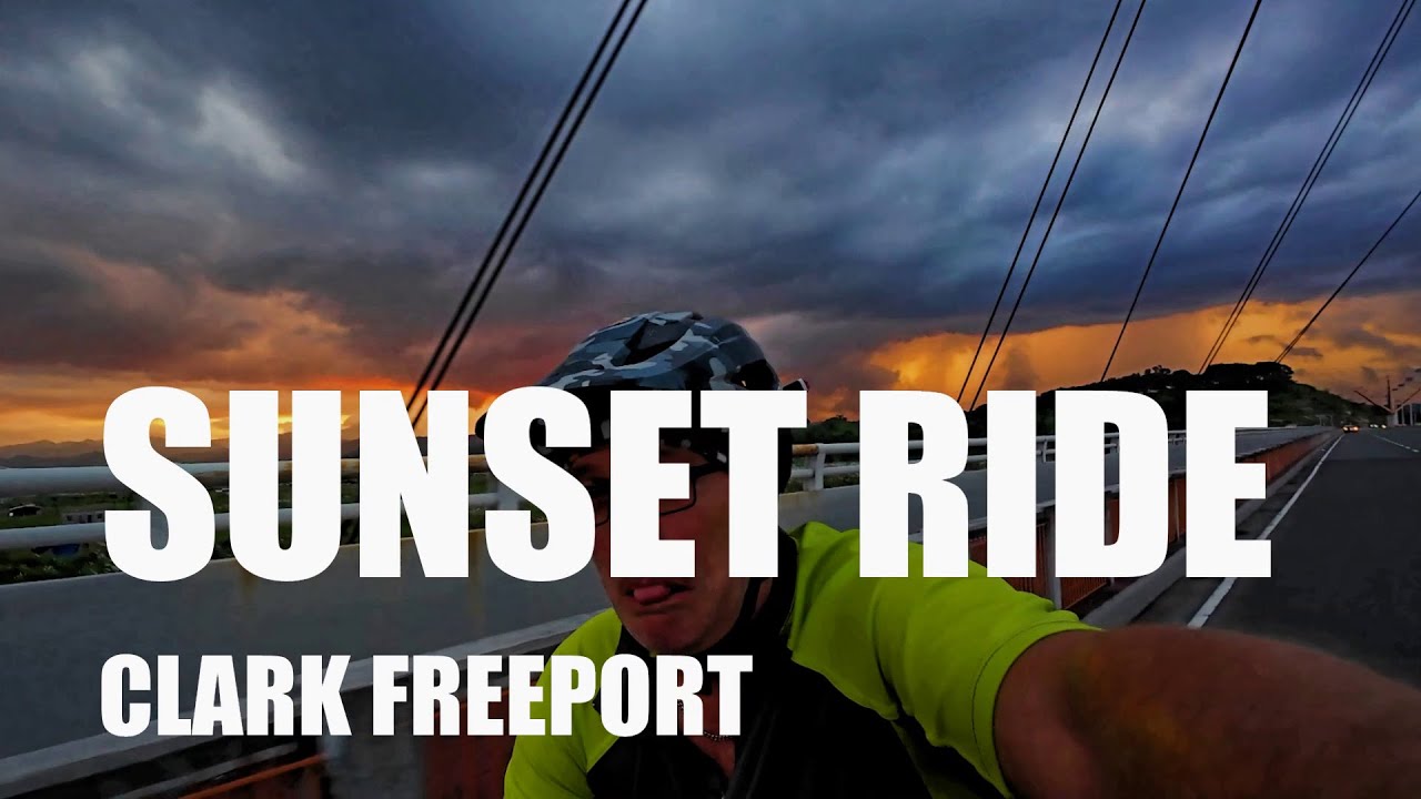 Sunset bikeride at Clark Freeport