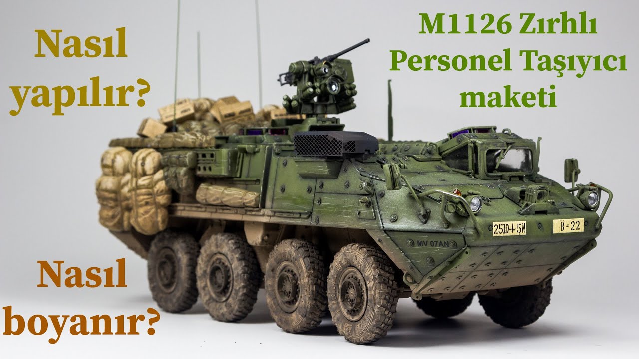 M1126 Stryker (1/35 - Trumpeter) English Sub.  Zırhlı Savaş Aracı / Personel taşıyıcı maketi.