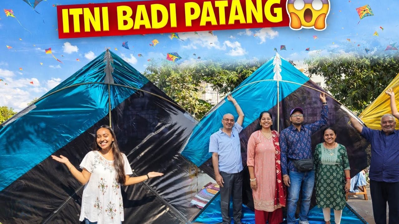 Itni Badi Patang Udayi 😱 | 7 Feet Kite Flying | Makar Sankranti Vadodara 🪁
