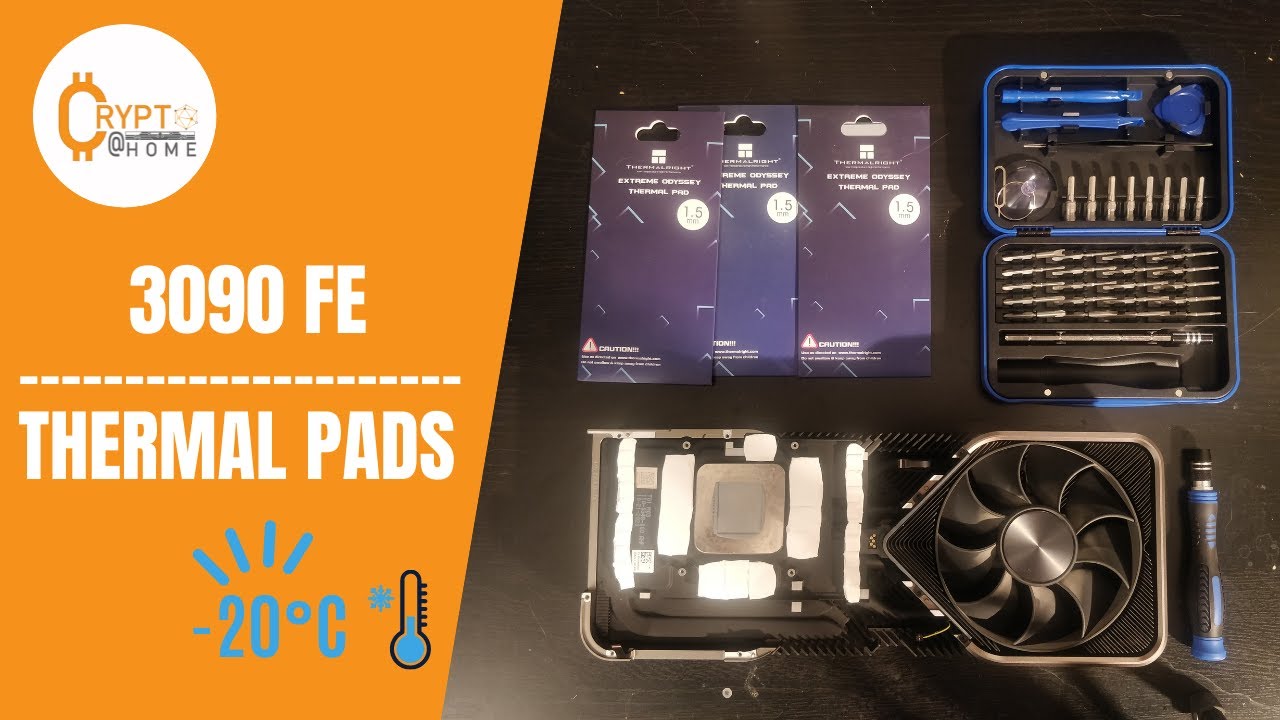 3090 FE Thermal Pad Mod (-20°C) | Improve your mining hashrate!