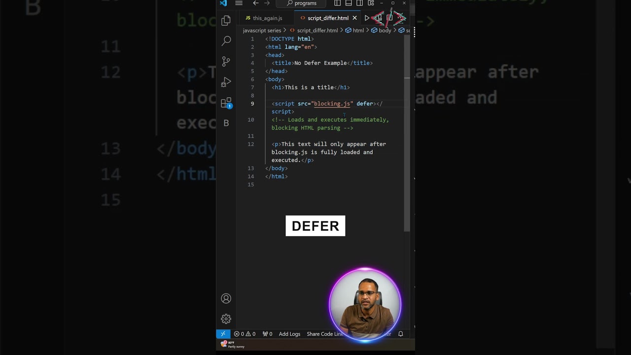 🚀 Script Tag async vs defer 📜