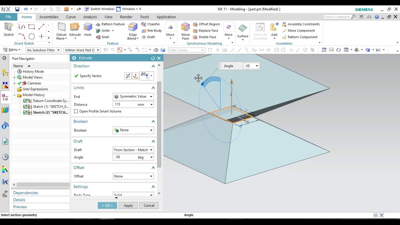 NX- Extrude, Boolean   HINDI|URDU
