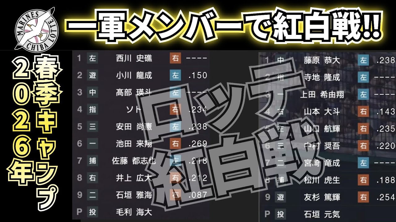 【どうなる!?2026マリーンズ】新戦力で千葉ロッテ紅白戦‼～気になるレギュラー争い～