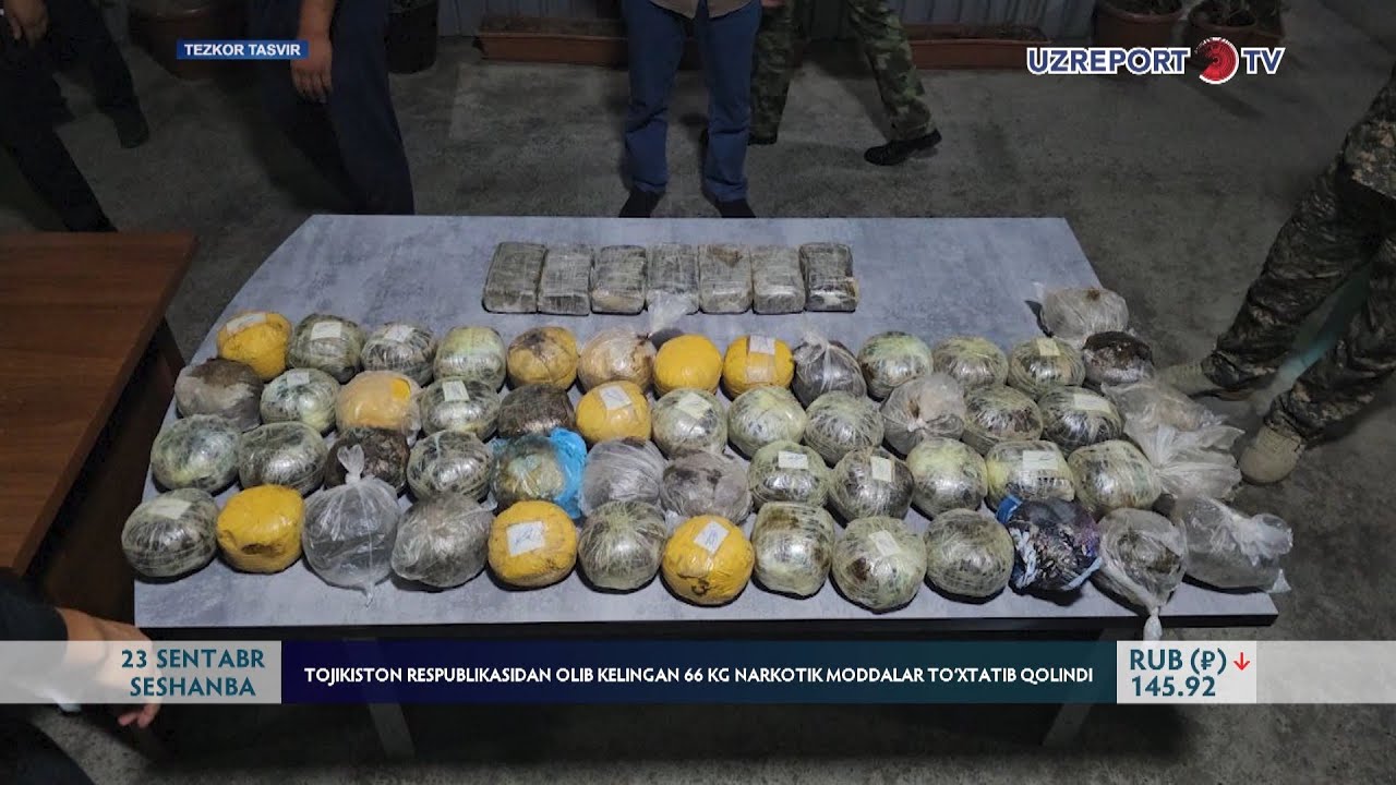 Tojikiston respublikasidan olib kelingan 66 kg narkotik moddalar to‘xtatib qolindi
