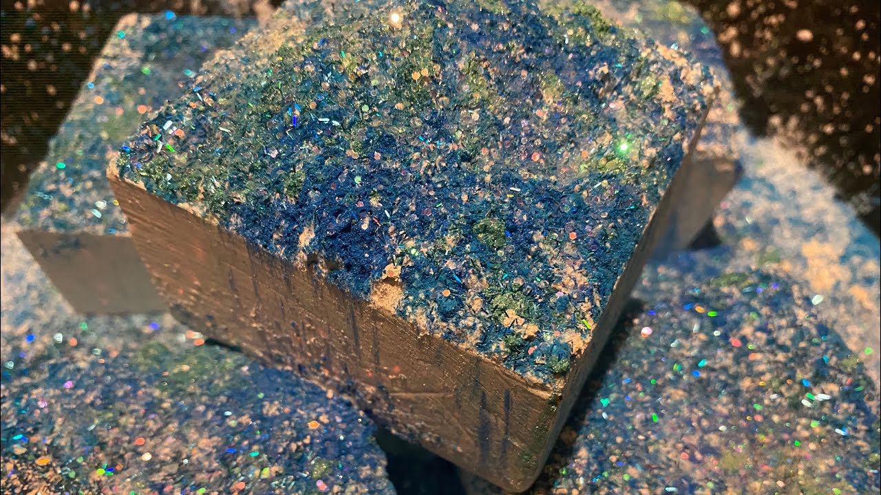 ASMR Blue Sparkle | 4 X Training + 1 SPRI Gym Chalk Blocks + Cornstarch