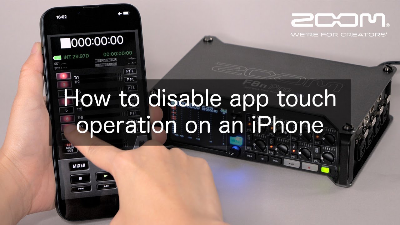 ZOOM F8 Control / How to disable app touch operation on an iPhone