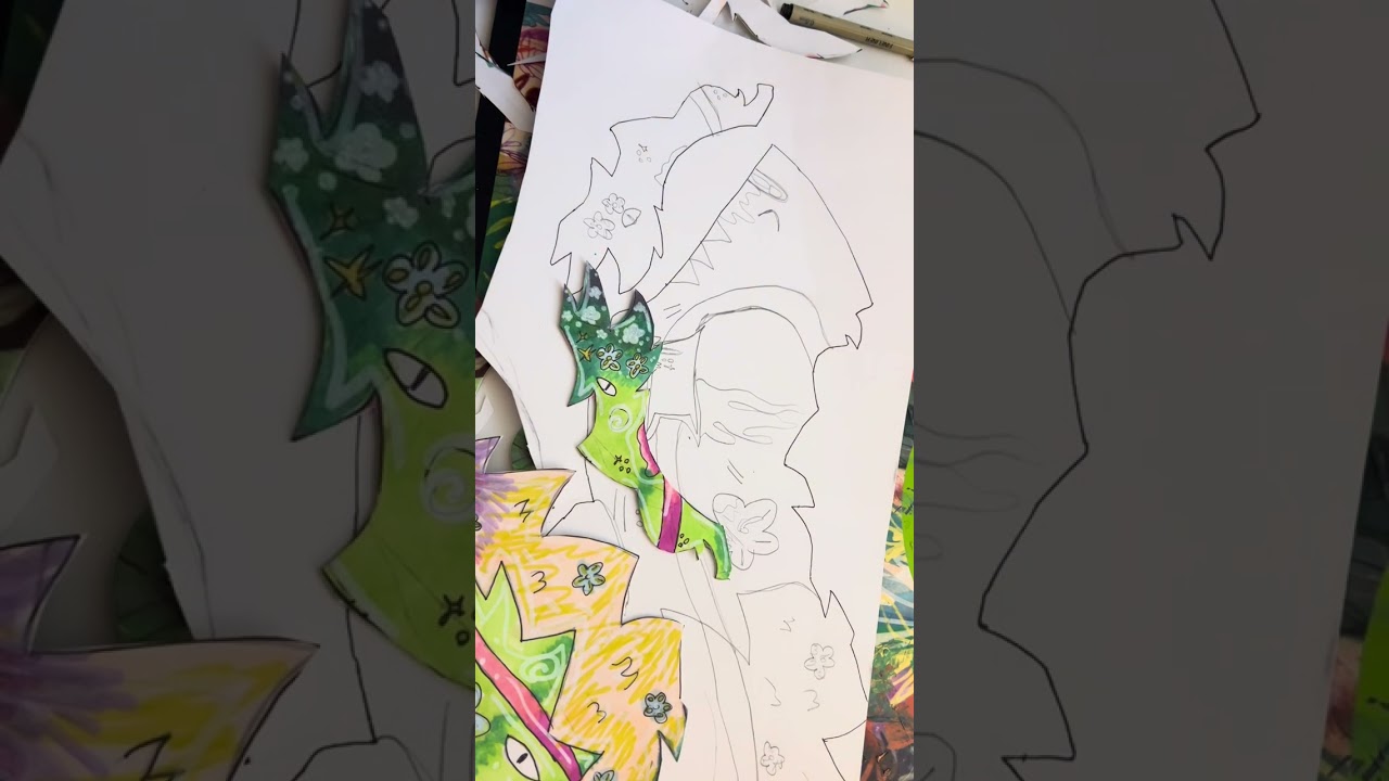 tutorial on how to make a dragon puppet-! (Off the camera a little) #shroomshine#paperdragon#dragon
