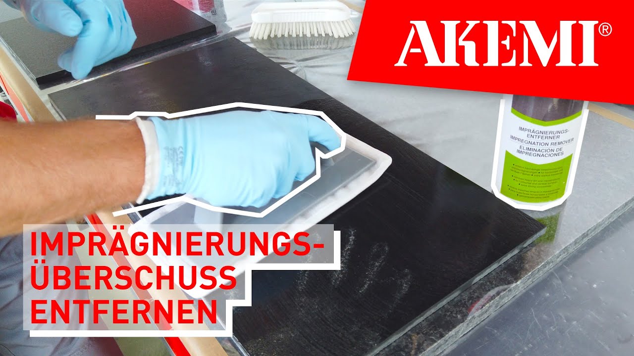 Einfaches und richtiges Entfernen von eingetrocknetem Imprägnierungsüberschuss auf Stein