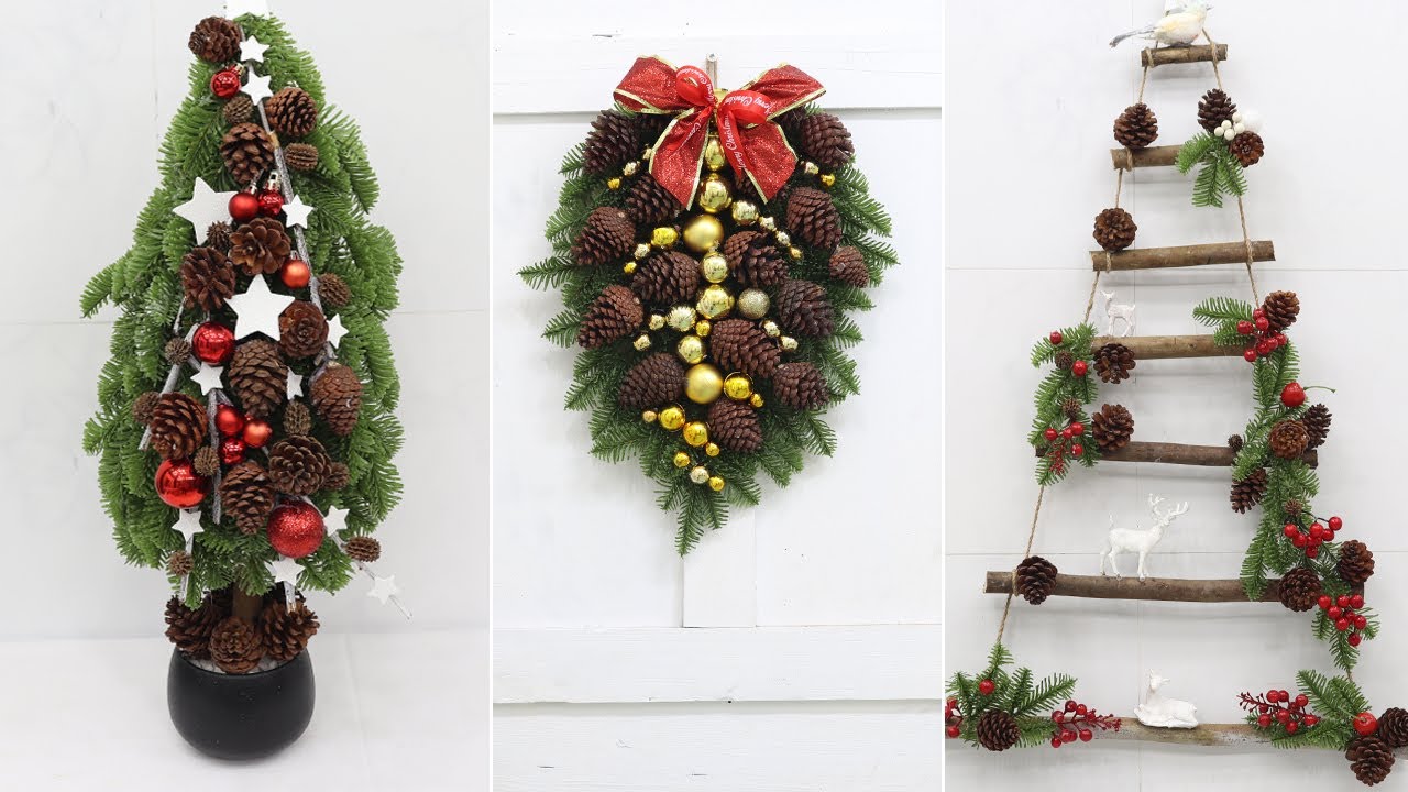 10 Christmas Decoration Ideas at Home using Pine Cones