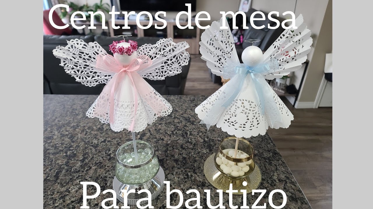 CENTRO DE MESA #DIY para  bautizo, primera comunion o confirmacion facil y economico.