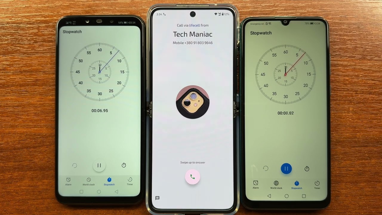 Motorola Razr 40U Incoming Call vs Huawei Nova 3i & Y6P Stopwatch, Alarm & Timer Alert Sounds