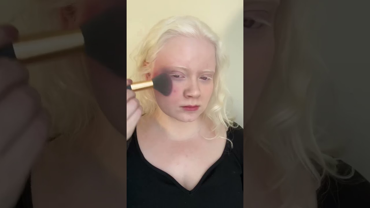 Hot pink Blush on my very fair skin 😳 #shorts