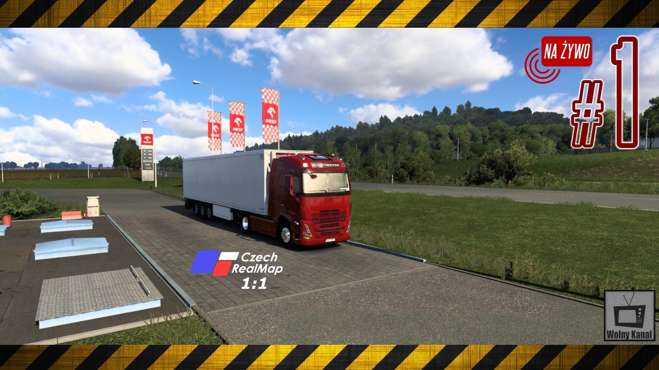 Euro Truck Simulator 2 na żywo. #1. Morawy, kraj Zliński. Real Czech Map 1:1. Volvo by Sanax.