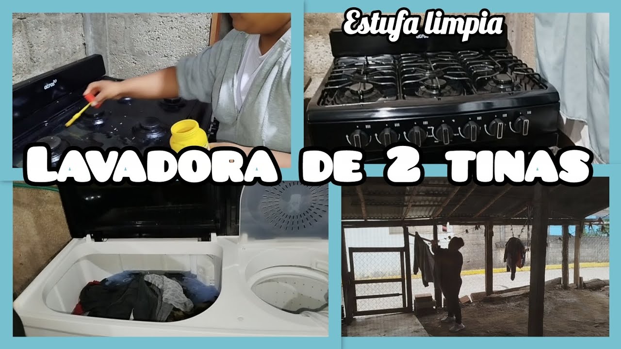 Usando la lavadora de 2 tinas| Probamos líquido para la estufa 🙊🍲
