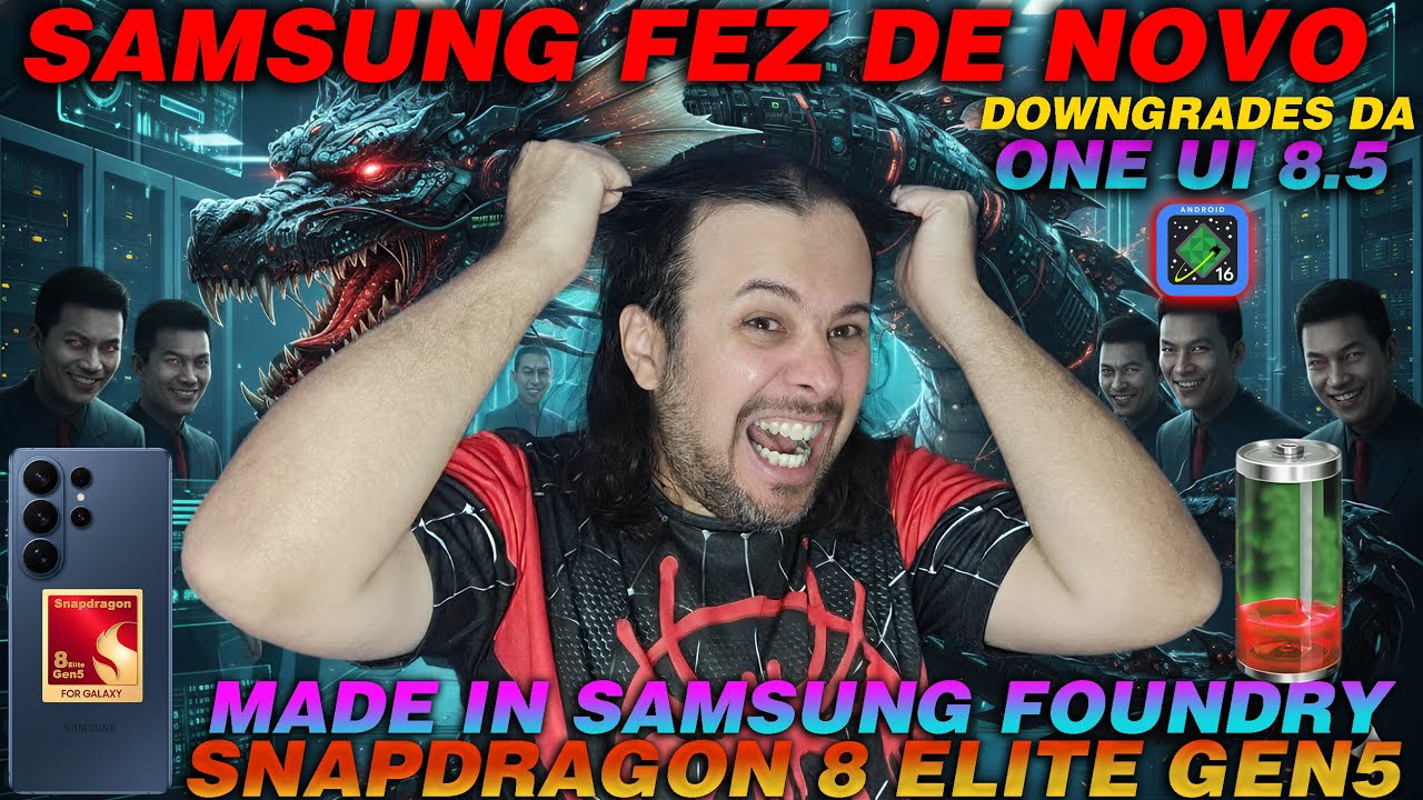 PAPO TECH #195🪫📉Obsolescência de Bateria em Atualização⬇️🤡 DOWNGRADE na ONE UI 8.5🔥SD 8Elite Gen5🐲👻