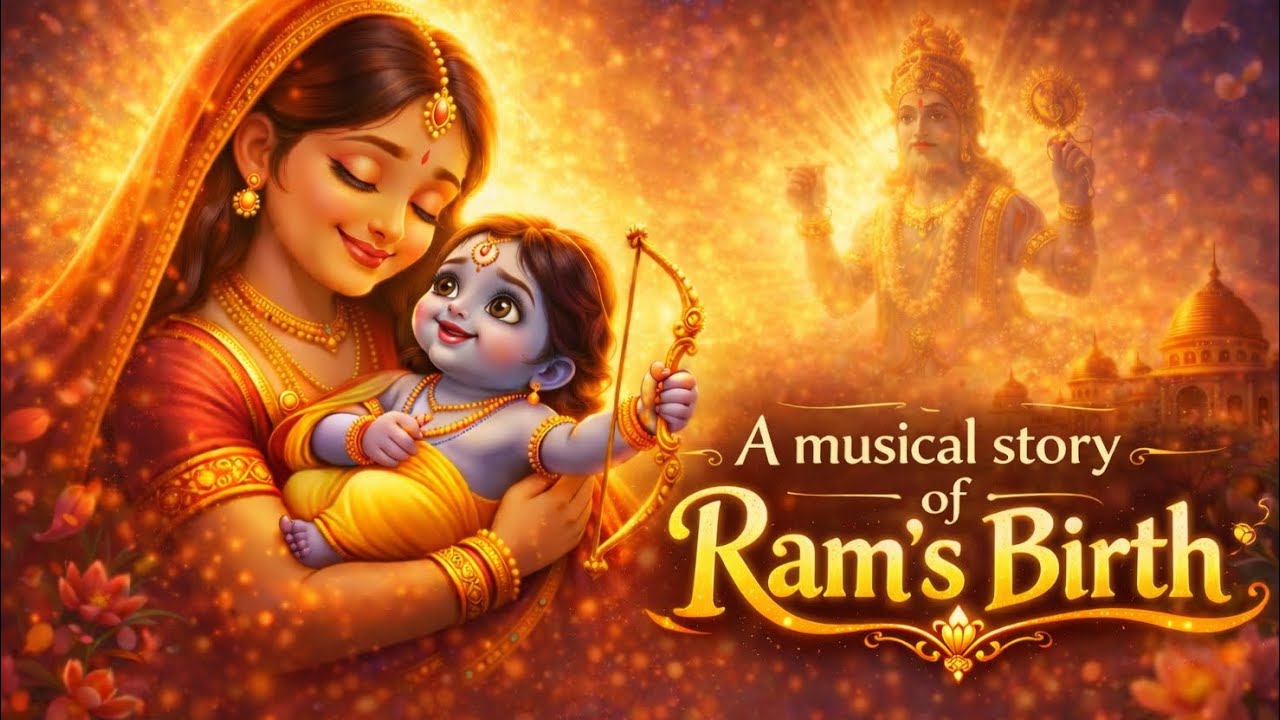 राम जन्म कथा। Learn birth story of Ram for kids |Ram Lalla aaye re bhajan