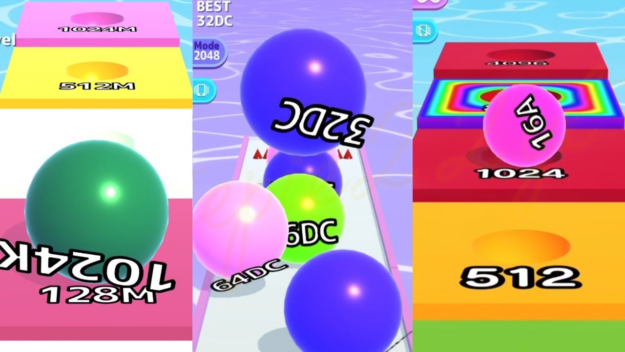 Ball Run 2048 vs [New Record 256DF ] Ball Run 2048 Infinity Mode vs Ball Run Infinity