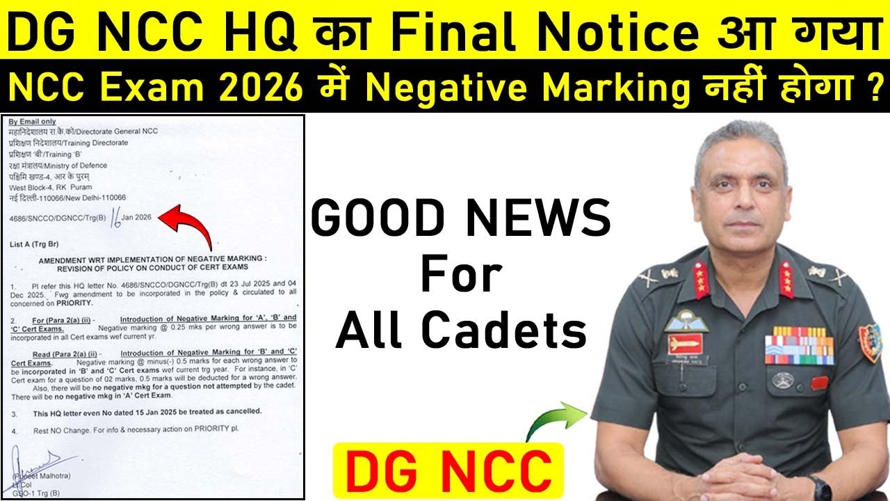 ncc a certificate exam 2026 negative marking | ncc exam 2026 negative marking | ncc negative marking
