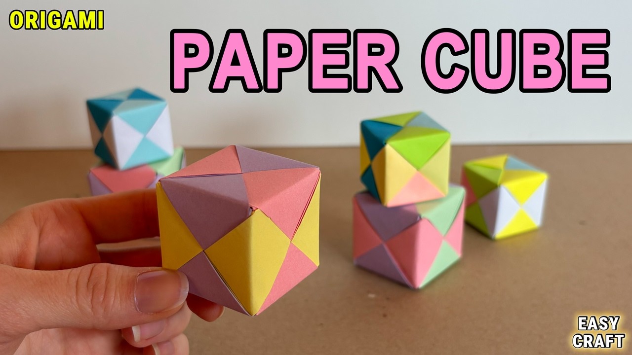 How to Make an Origami Cube |  Easy Modular Origami for Beginners (No Glue)