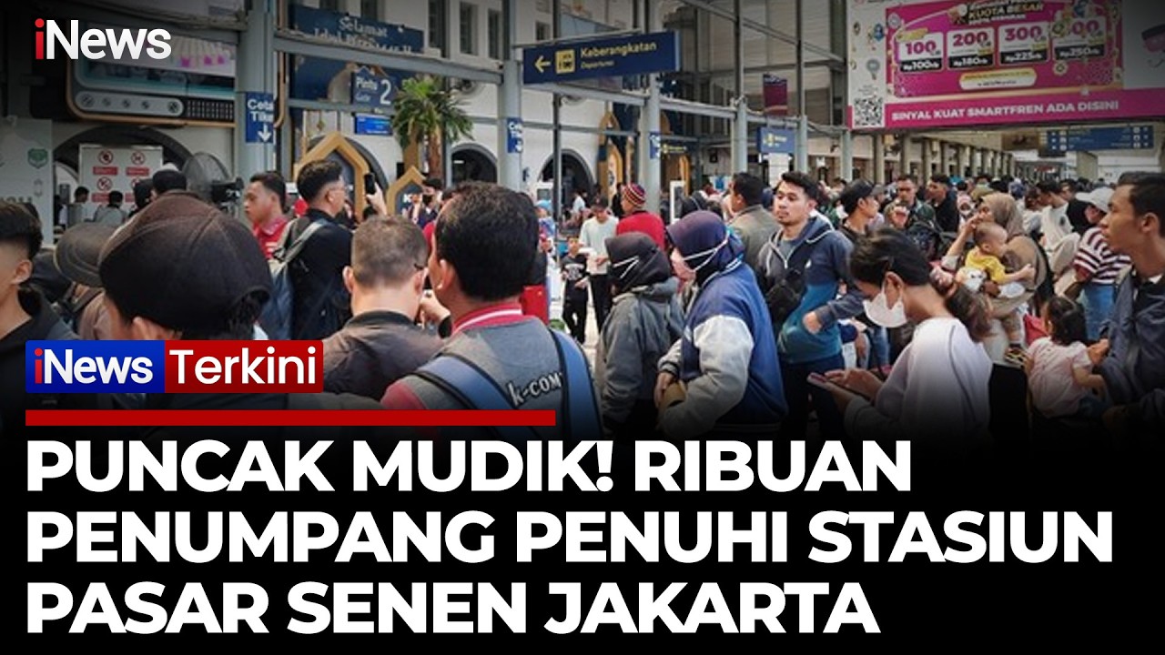 Jakarta Mulai Ditinggalkan! Ribuan Pemudik Padati Stasiun Pasar Senen, Penumpang Sampai Lesehan
